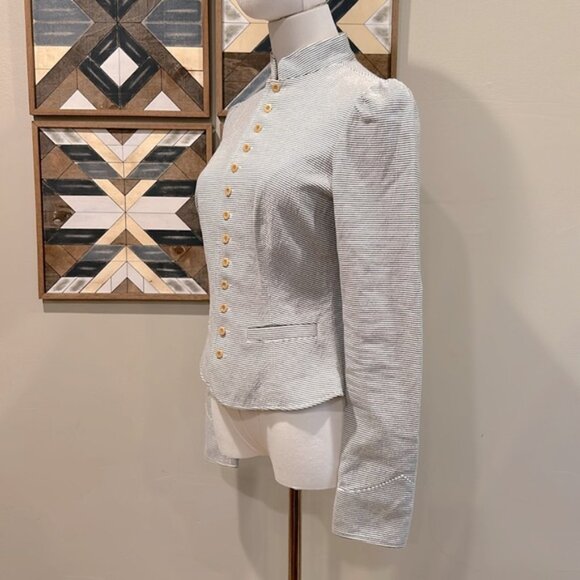 Ralph Lauren Cotton Striped Blazer Jacket sz 2 - Picture 4 of 8